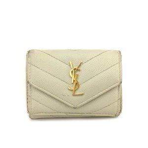 0404188 Saint Laurent Cassandra Leather Mini Trifold Wallet